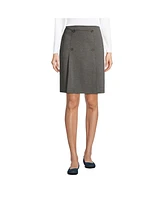 Lands' End Women's School Uniform Ponte Button Front Skort Above the Knee