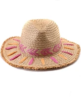 Vince Camuto Embroidered Straw Panama Hat