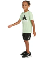 adidas Toddler & Little Boys 2-Pc. Logo Graphic T-Shirt French Terry Cargo Shorts Set