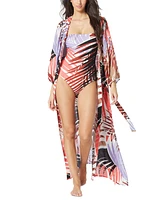 Vince Camuto Women's Printed Button-Front Cover-Up Caftan