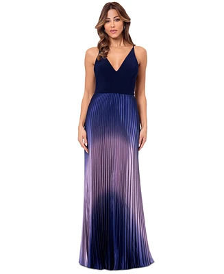 Betsy & Adam Women's Ombre Pleated Gown
