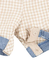 Levi's Baby Boys Gingham Shortall and T-shirt Set