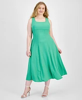 Taylor Plus Square-Neck A-Line Dress