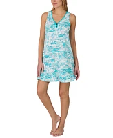 Cuddl Duds Women's Sleeveless Ruffled Printed Chemise