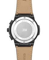 Jbw Men's Saxon Multifunction Black Embossed Crocodile Leather Watch, 48mm