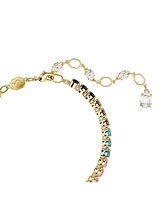 Swarovski Multicolored Round Cut Gold-Tone Plated Matrix Bracelet