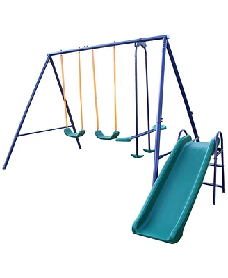 Simplie Fun A-Frame Metal Swing Set with Slide