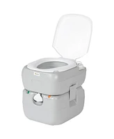 Outsunny Camping Toilet Portable Rv Toilet for Adults with Level Indicator