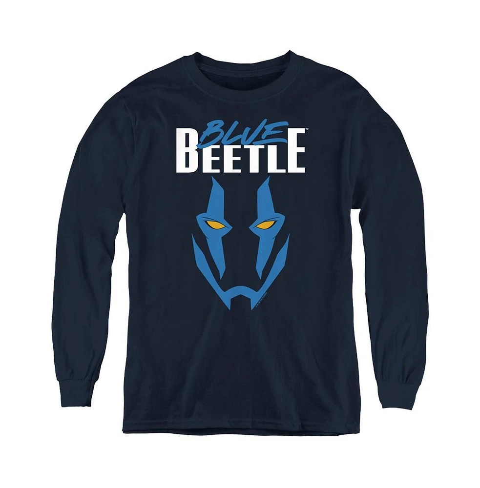 Blue Beetle Boys Youth Mask Long Sleeve Sweatshirt