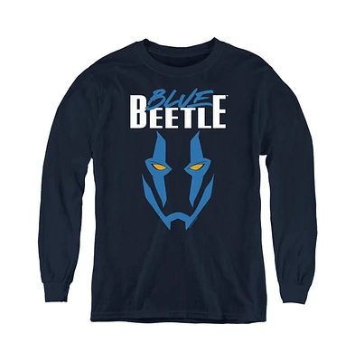 Blue Beetle Boys Youth Mask Long Sleeve Sweatshirt