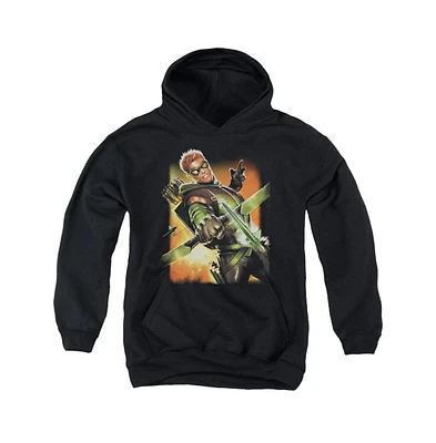 Justice League of America Boys Youth Green Arrow 1 Pull Over Hoodie / Hooded Sweatshirt