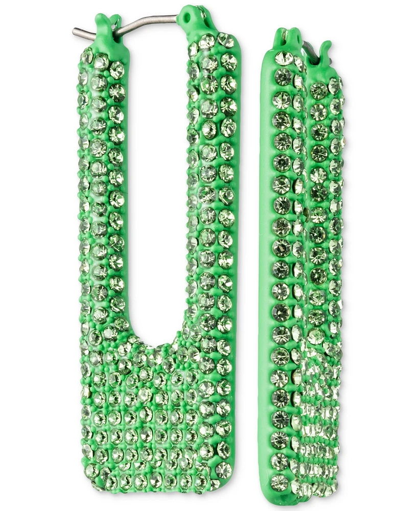 Karl Lagerfeld Paris Color-Coated Pave Square Hoop Earrings