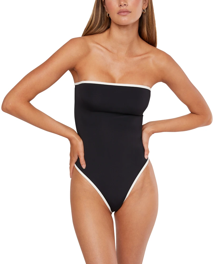 WeWoreWhat Women's Strapless One Piece Swimsuit