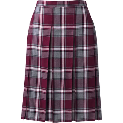 Lands' End Women's School Uniform Plaid Box Pleat Skirt Top of the Knee