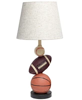 Simple Designs SportsLite 22" Tall Popular Sports Combo Basketball, Baseball, Football Polyresin Table Desk Lamp