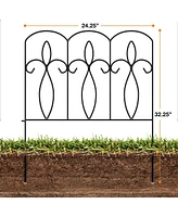 Sorbus Decorative Metal Garden Fence - 5 Panels