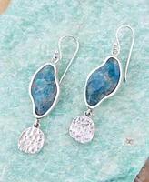 Barse Luna Genuine Apatite Abstract Shape Drop Earrings