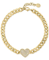 Effy Diamond Heart Pave Curb Link Bracelet (1/3 ct. t.w.) in 14k Gold