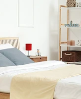 Creekwood Home Nauru 11.81" Traditional Petite Metal Stick Bedside Table Desk Lamp Chrome with Fabric Drum Shade
