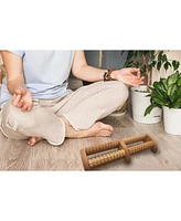 Pursonic Wooden Foot Massager with Dual Rollers