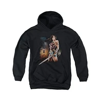 Wonder Woman Boys Movie Youth Fierce Pull Over Hoodie / Hooded Sweatshirt