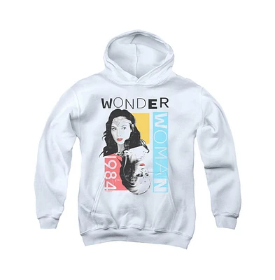 Wonder Woman Boys 84 Youth Color Blocks Pull Over Hoodie / Hooded Sweatshirt