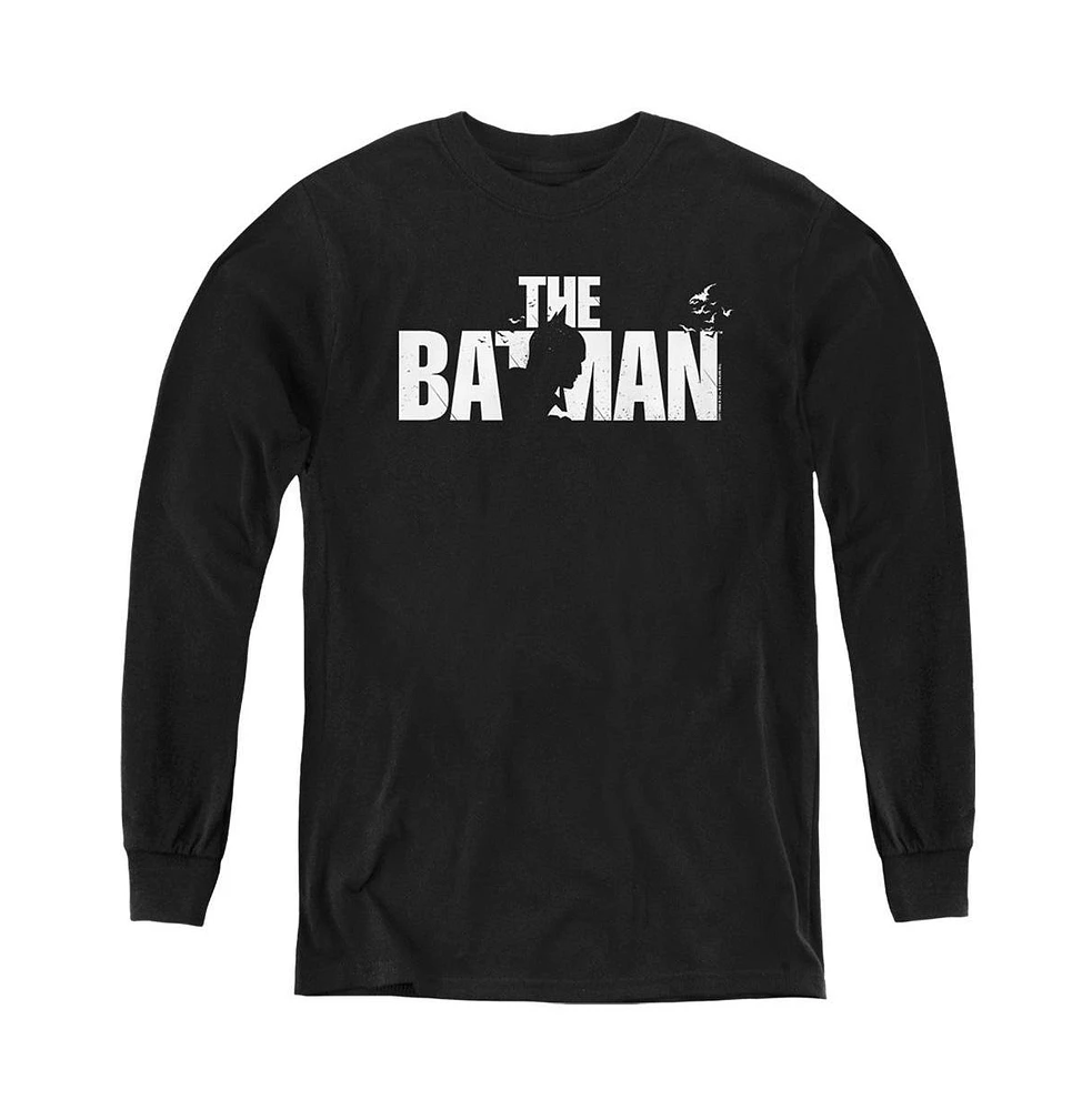 Batman Boys The Youth Silhouette Title Long Sleeve Sweatshirt