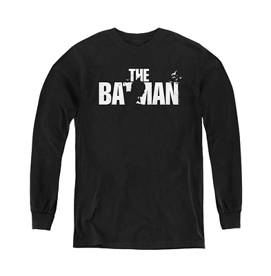 Batman Boys The Youth Silhouette Title Long Sleeve Sweatshirt