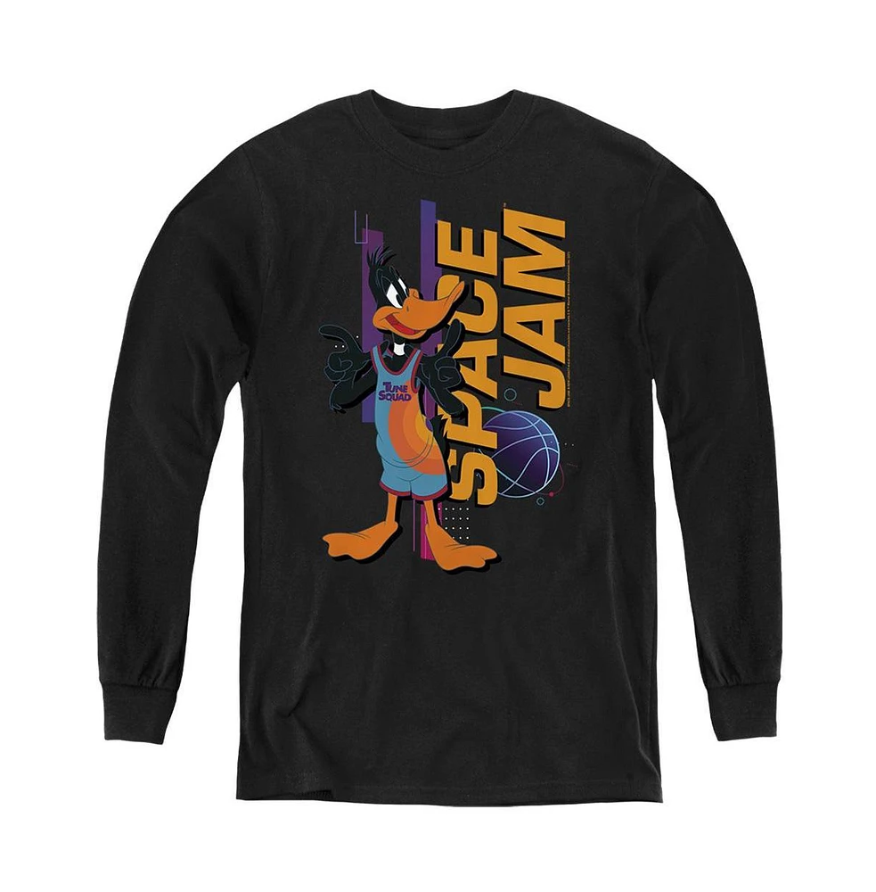 Space Jam 2 Boys Youth Daffy Standing Long Sleeve Sweatshirt