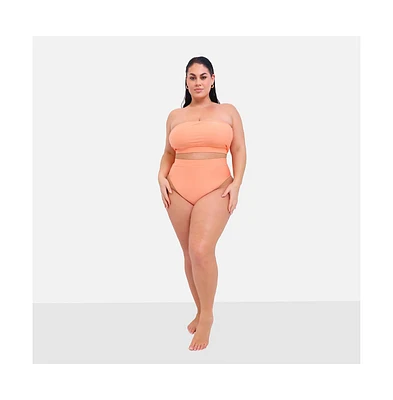 Rebdolls Plus Essential Bandeau Bikini Swim Top - Peach