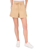 CeCe Women's Paperbag-Waist Cuffed Shorts