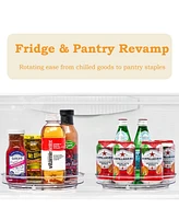 Sorbus Clear Lazy Susan Organizer 2-Pack - Versatile Kitchen and Cabinet Organizer, Lazy Susan for Pantry, Fridge, and Bathroom Storage (Flat)