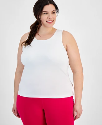 Id Ideology Plus Shelf Bra Tank Top, Created for Macy's