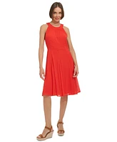 Tommy Hilfiger Women's Clip-Dot Fit & Flare Halter Dress