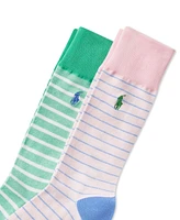 Polo Ralph Lauren Men's 2-Pk. Oxford Striped Slack Socks