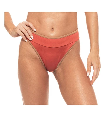 Guria Beachwear Women's Contrast Detail High Cut Banded Bikini Bottom