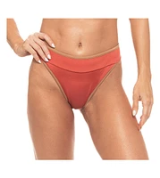 Guria Beachwear Women's Contrast Detail High Cut Banded Bikini Bottom