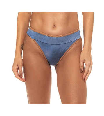 Guria Beachwear Women's Contrast Detail High Cut Banded Bikini Bottom