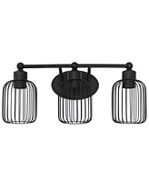 Lalia Home Ironhouse Three Light Industrial Decorative Cage Vanity Uplight Downlight Wall Mounted Fixture f