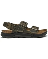 Birkenstock Men's Milano Crosstown Waxy Leather Two Strap Sandals from Finish Line