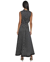 Karl Lagerfeld Paris Women's Polka-Dot High-Low Midi Dress