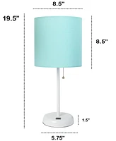 Creekwood Home Oslo 19.5" Contemporary Bedside Usb Port Feature Standard Metal Table Desk Lamp