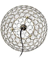 Lalia Home 10" Elipse Medium Contemporary Metal Crystal Round Sphere Glamorous Orb Table Lamp