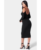 Bebe Women's Cold Shoulder Midi Dress