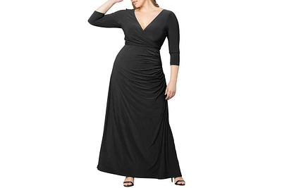 Kiyonna Plus Size Gala Glam V Neck Evening Gown