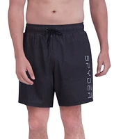 Spyder Men's Stretch Twill-Print 7" Swim Trunks with Compression Liner