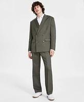 I.n.c. International Concepts Men's Linen Classic-Fit Solid Double-Breasted Suit Jacket, Created for Macy's