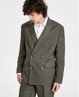 I.n.c. International Concepts Men's Linen Classic-Fit Solid Double-Breasted Suit Jacket, Created for Macy's