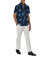 Society of Threads Men's Regular-Fit Non-Iron Performance Stretch Floral Button-Down Shirt