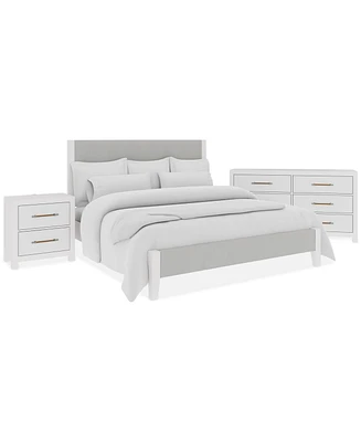 Catriona 3pc Bedroom Set (King Upholstered Bed, Dresser